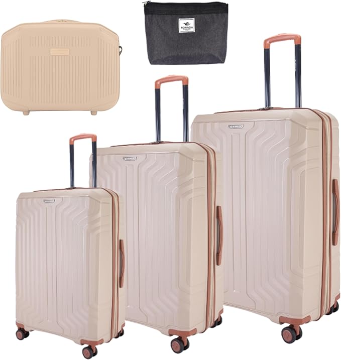 Sonada Unbreakable Luggage Unisex,Double Zipper,Expandable, TSA Lock With 4 Double Silent Wheels Set of 4 Pcs Champ