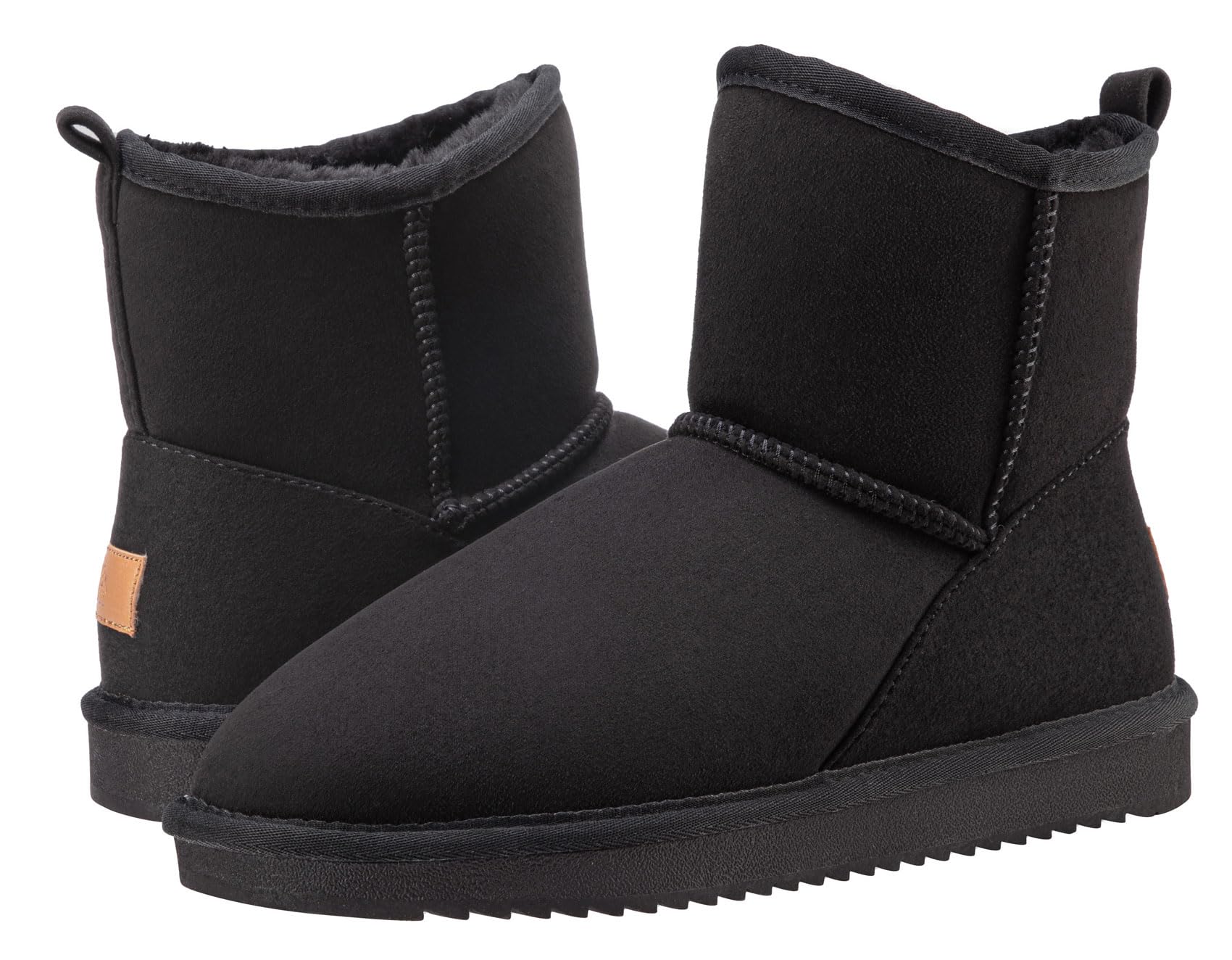 SIZE: 47 - CAMEL CROWN Men's Fur Snow Boots Warm Slip on Winter Boots Classic Short Mini Boots Comfortable House Slippers Boots for Men BlacK