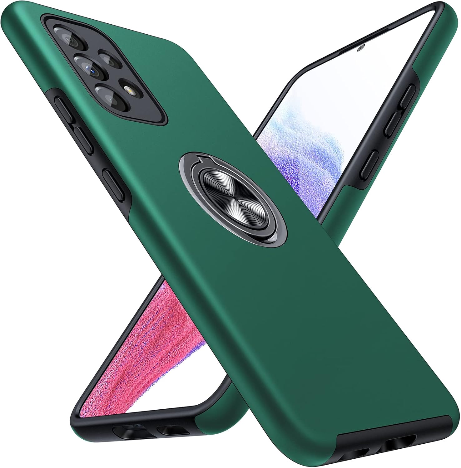 JAME for Samsung A53 5g Case, Galaxy A53 5g Case with Shockproof Protective Cover with Rotatable Kickstand for Samsung Galaxy A53 5G, Green