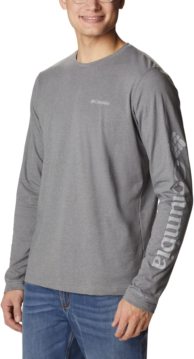 Columbia Men's Thistletown Hills Long Sleeve City Grey Heather T-Shirt