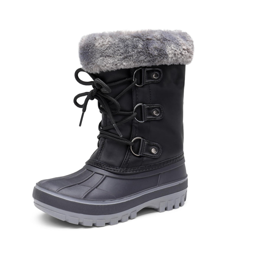 DREAM PAIRS Toddler Forester Black Ankle Winter Snow Boots for kids size 26.5