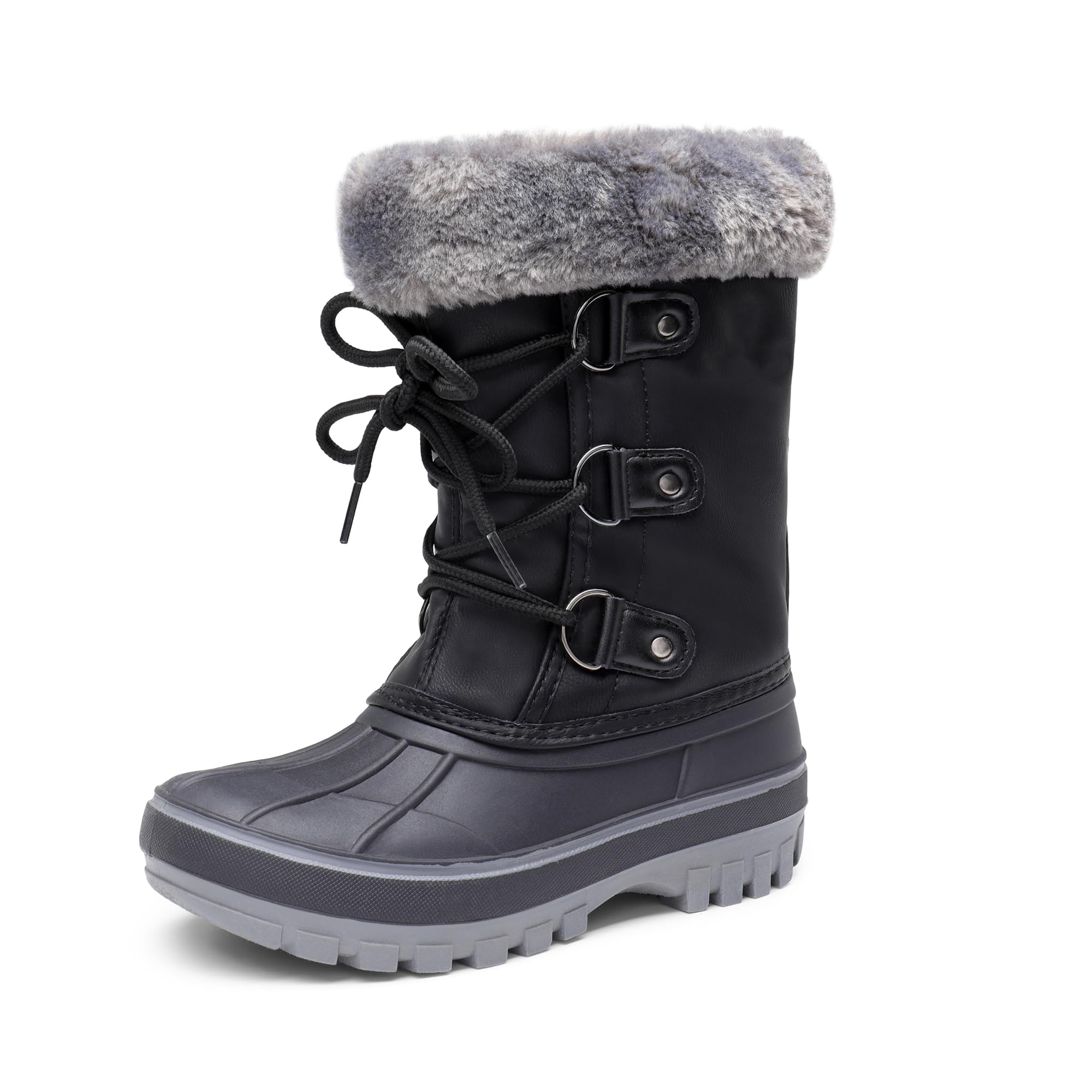 SIZE: 27 - DREAM PAIRS Toddler Forester Black Ankle Winter Snow Boots for kids