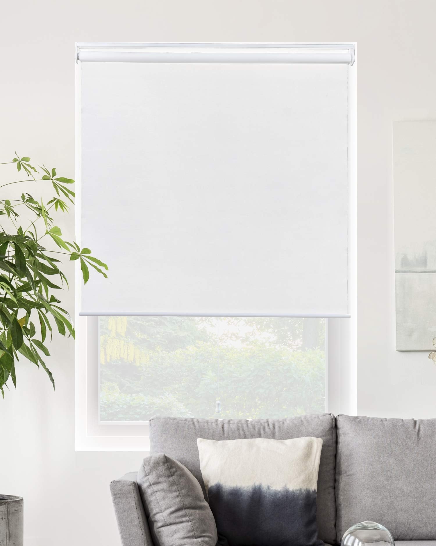 CHICOLOGY Roller Window Shades , Window Blinds , Window Shades for Home , Roller Shades , Window Treatments , Window Blinds Cordless , Door Blinds , Byssus White (Blackout), 27"W X 72"H 27"W X 72"H Byssus White (Blackout)
