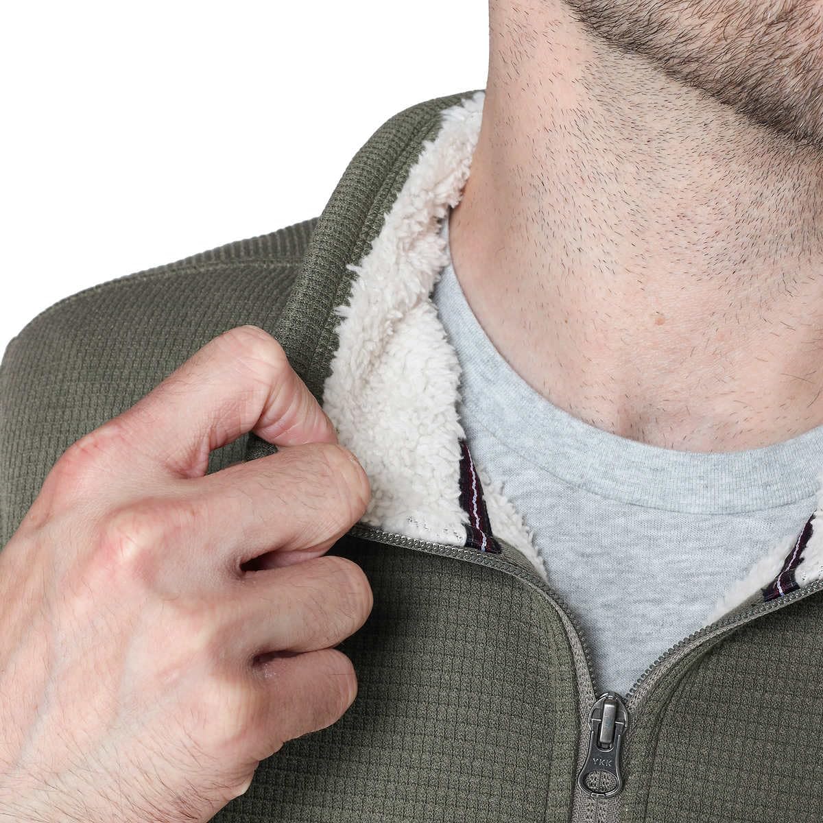 SIZE: S - BC Clothing Men’s Bonded Fleece Lined Body Lined Quarter Zip Pullover Top