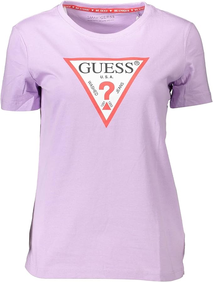GUESS JEANS W1RI00I3Z11 T-Shirt Short Sleeves Women Purple G4G8 L