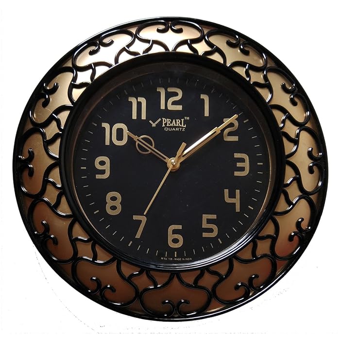 Pearl Wall Clock - Gold Finish, Silent Quartz Movement, Elegant Home Décor