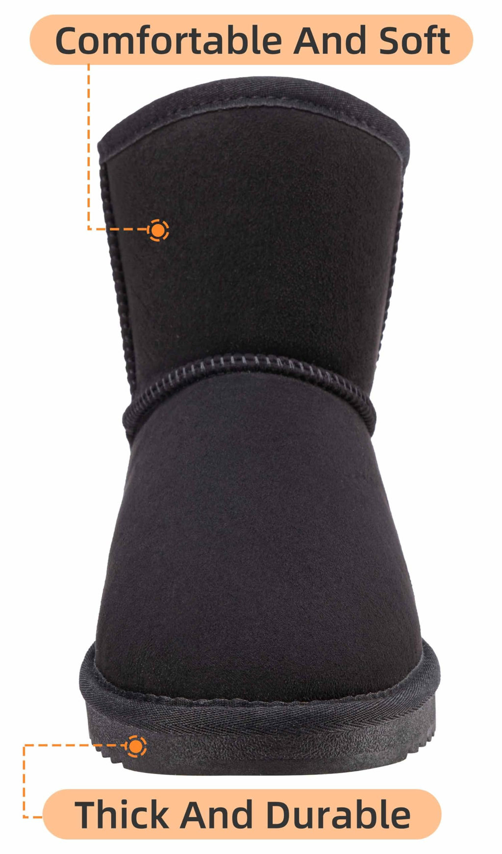 SIZE: 47 - CAMEL CROWN Men's Fur Snow Boots Warm Slip on Winter Boots Classic Short Mini Boots Comfortable House Slippers Boots for Men BlacK