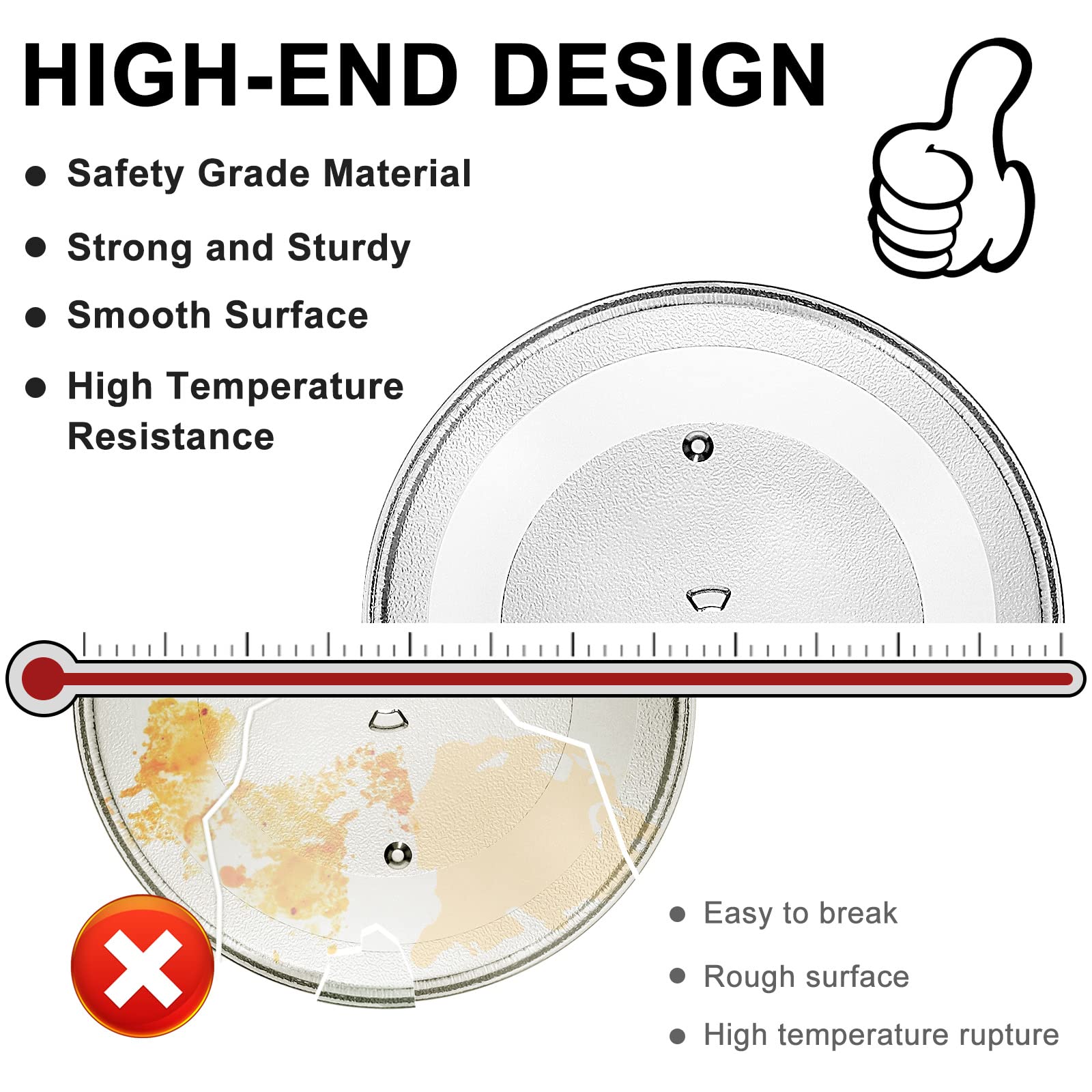 36 cm WB49X10063 Microwave Glass Plate Replacement by AMI PARTS for G.E Microwave