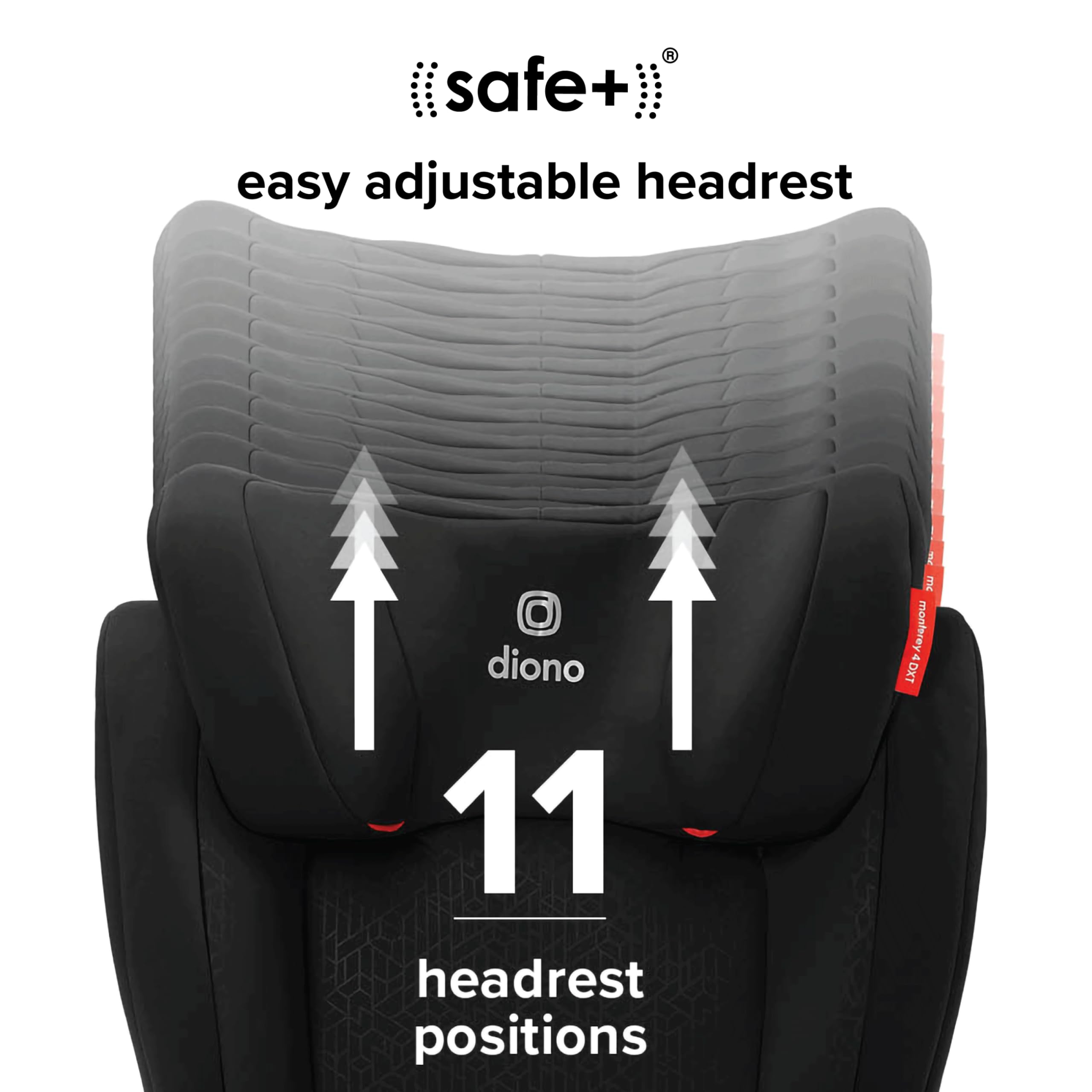 SEALED - Diono Monterey 4DXT Latch, 2-in-1 High Back Booster Car Seat with Expandable Height, Black