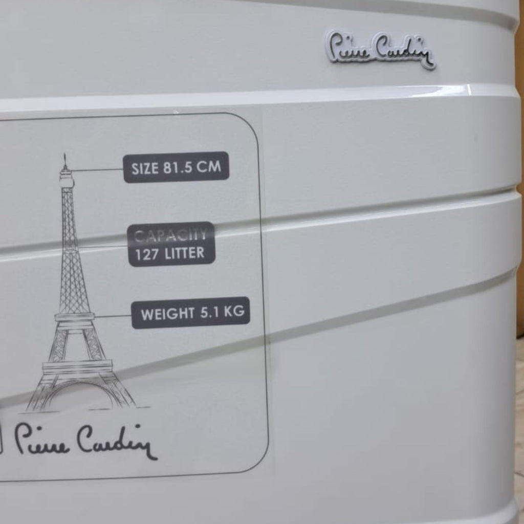 Pierre Cardin Zurich Hardshell Luggage Set – TSA Lock, Anti-Theft Double Zipper, White, Set of 3