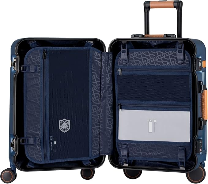 Verage Windsor PC Luggage with Aluminum Frame, Hardside Suitcase with spinner wheels, Blue, Carry-On 20-Inch