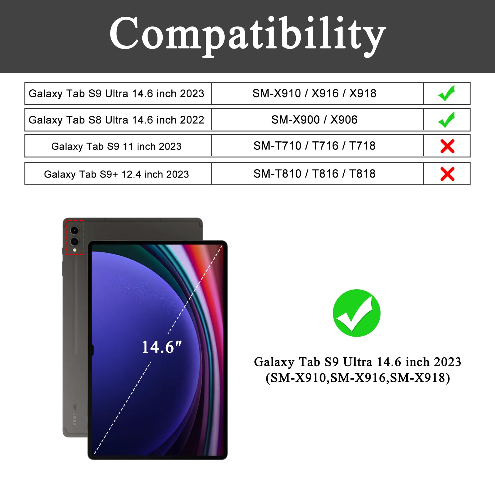 Soke Case for Samsung Galaxy Tab S9 Ultra 2023 / S8 Ultra 2022 with S Pen Holder (Copy)