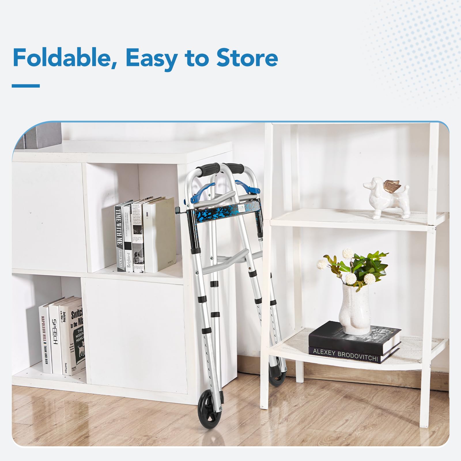 Compact Folding Walker for Seniors by Health Line Massage Products, up to 158.8 kg