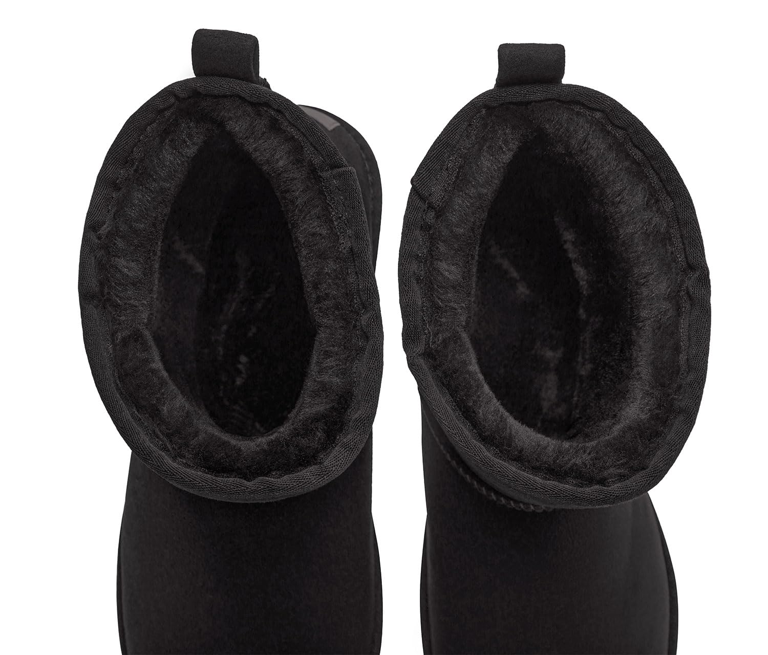 SIZE: 47 - CAMEL CROWN Men's Fur Snow Boots Warm Slip on Winter Boots Classic Short Mini Boots Comfortable House Slippers Boots for Men BlacK