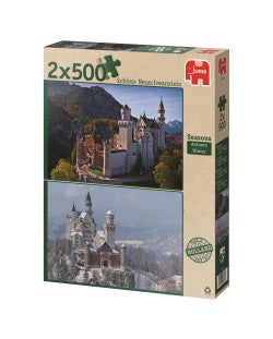 Пъзел Jumbo От 2 X 500 Части - Тогава И Сега, Сезони, Есен И Зима