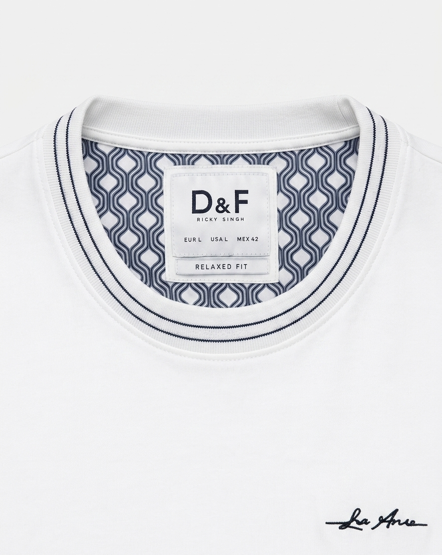 تيشيرت رجالي D & F أبيض