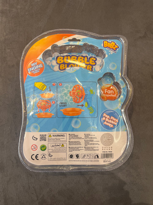 BUBBLE BLOWER- BUBBLE MACHINE- BLUE COLOR KIDS TOY- Fan propelled toy