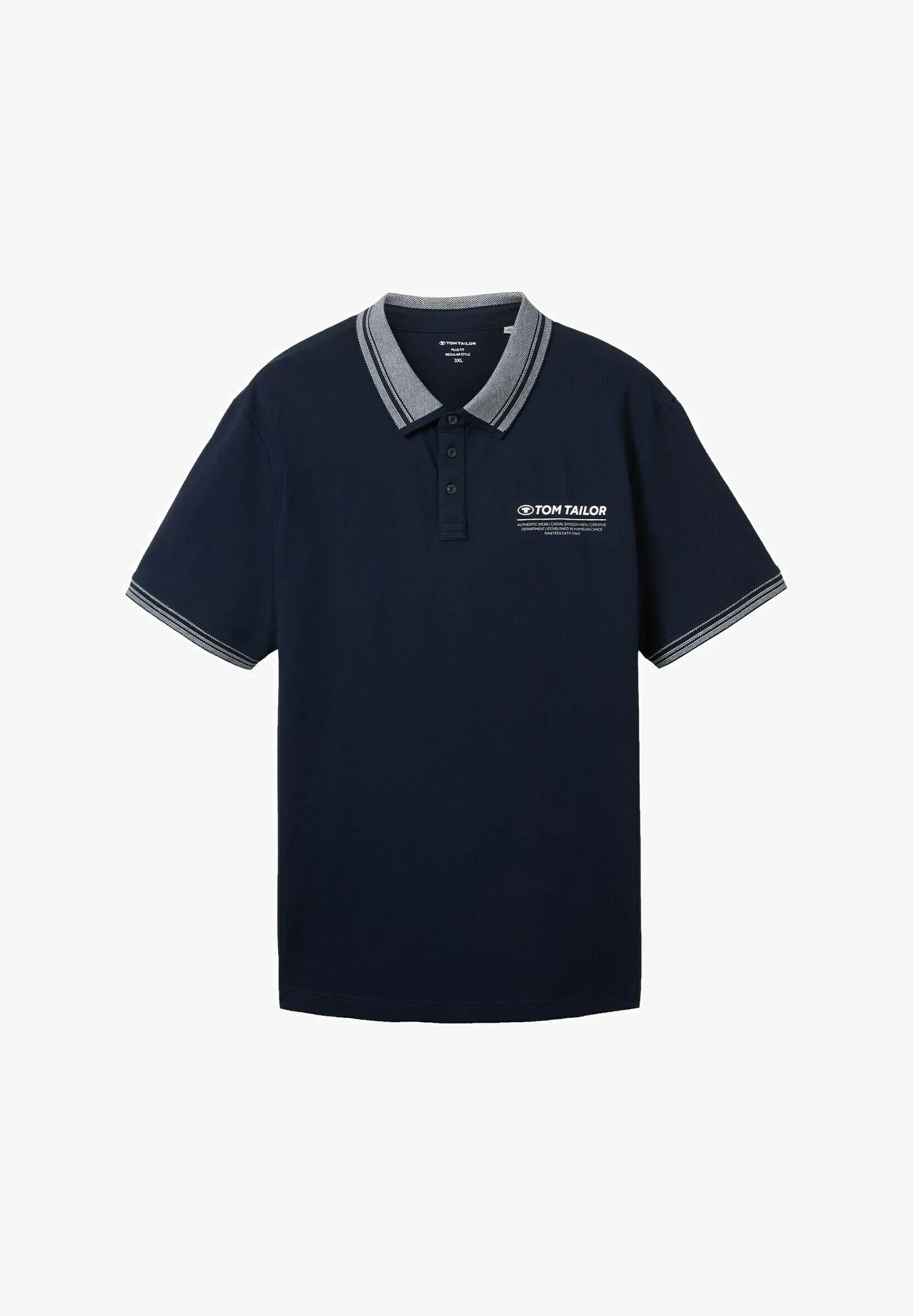 TOM TAILOR PLUS - MIT LOGO PRINT - Polo Shirt - Sky Captain Blue