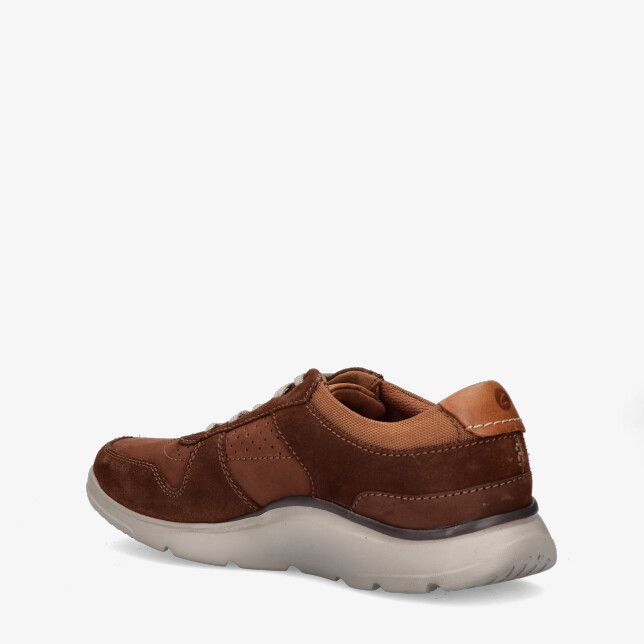 Clarks Sneaker Gaskill Vibe Bruin Suède Extreme Comfort Shoes