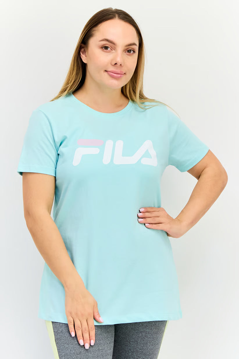 Fila Women Sportswear Fit Short Sleeve Outdoor T-Shirt, Turquoise SW13B681