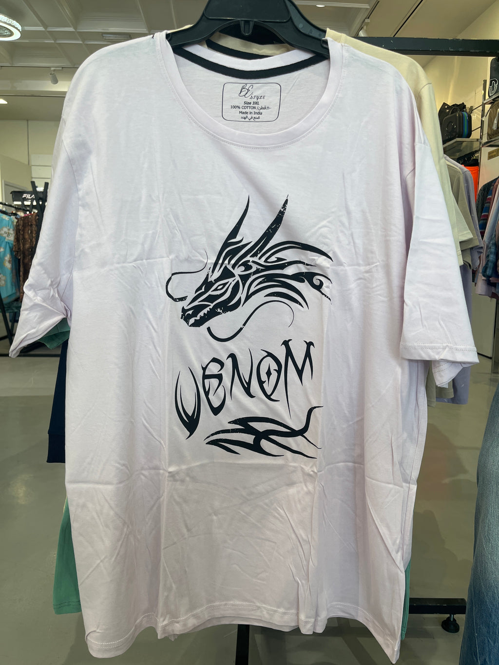 BS Style Men's Baby Pink "VENOM" Graphic Printed T-Shirt