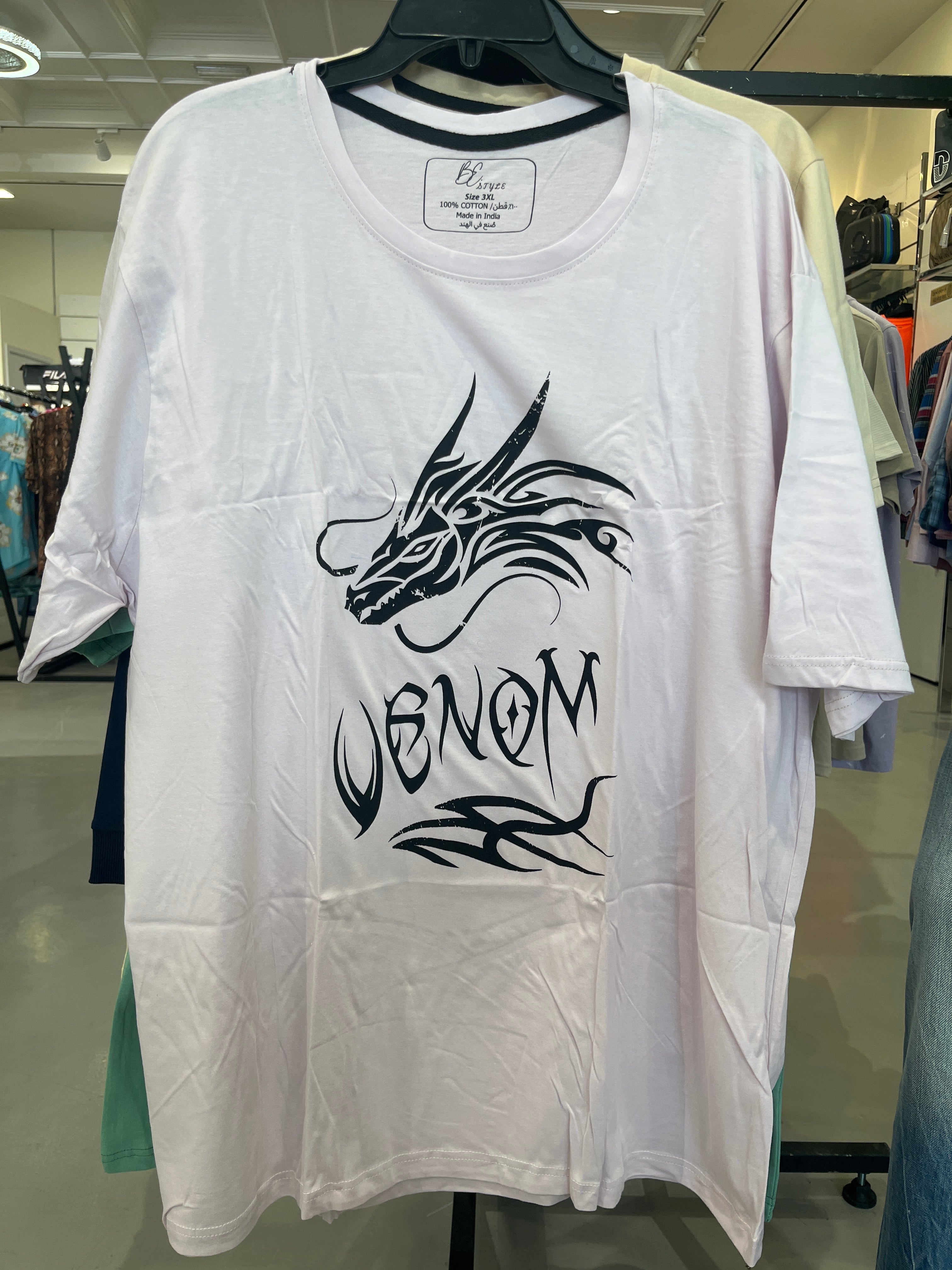 BS Style Men's Baby Pink "VENOM" Graphic Printed T-Shirt
