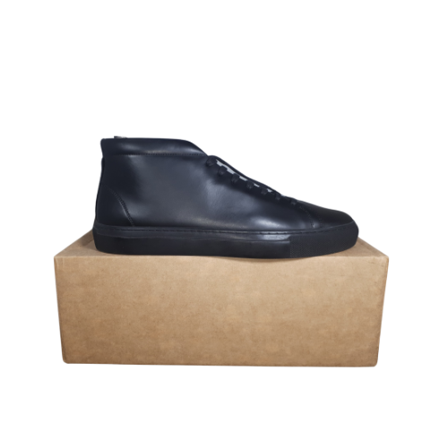Massimo Dutti Men Sneakers Leather High Top Black