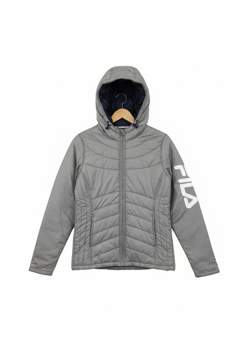 FILA WOMEN JACKET CHANNEL PUFFER GRAY COLOR