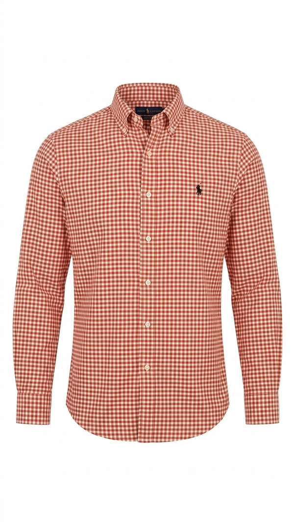 RALPH LAUREN CHECKERED RED SHIRT FOR MEN