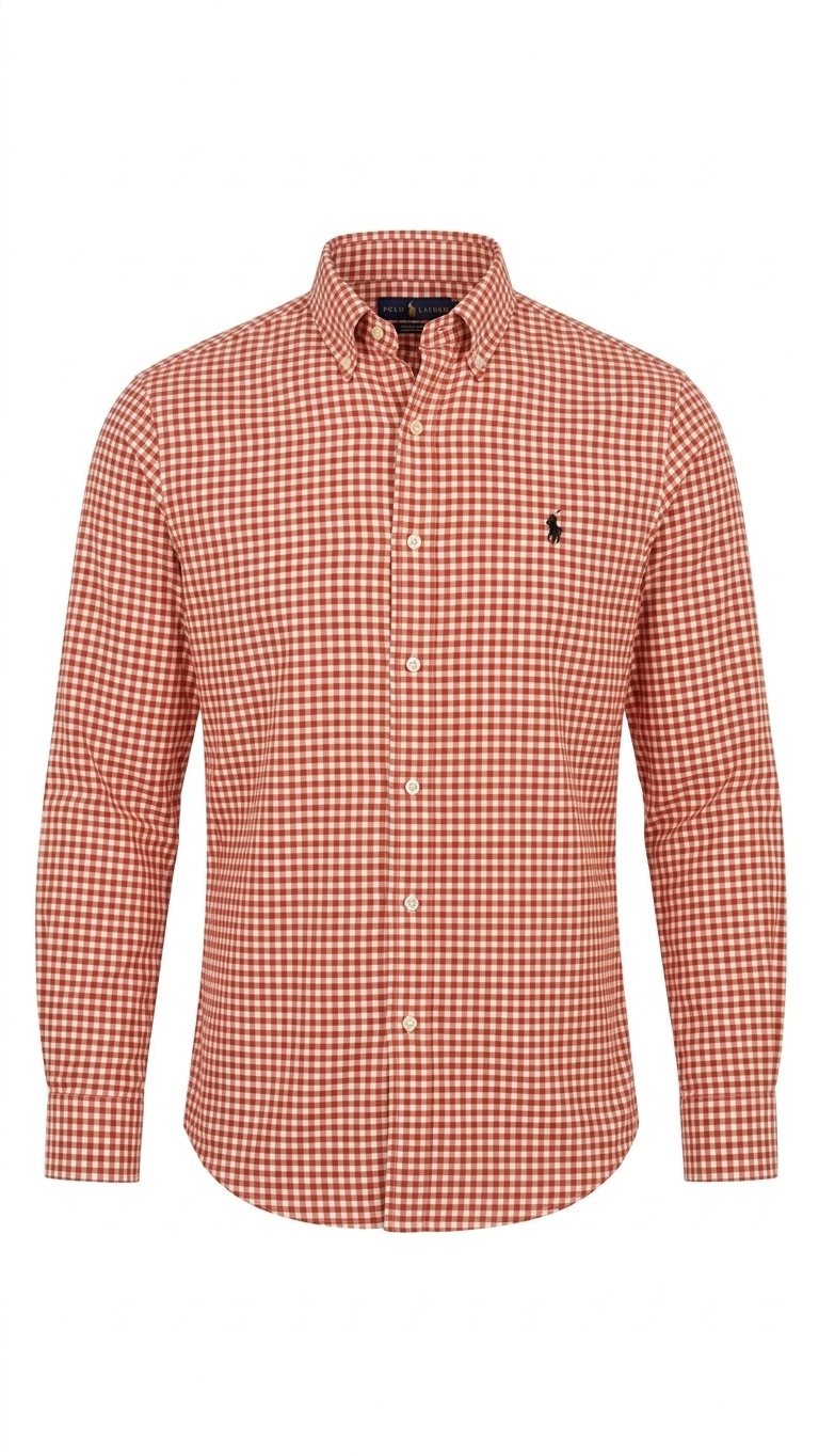 RALPH LAUREN CHECKERED RED SHIRT FOR MEN
