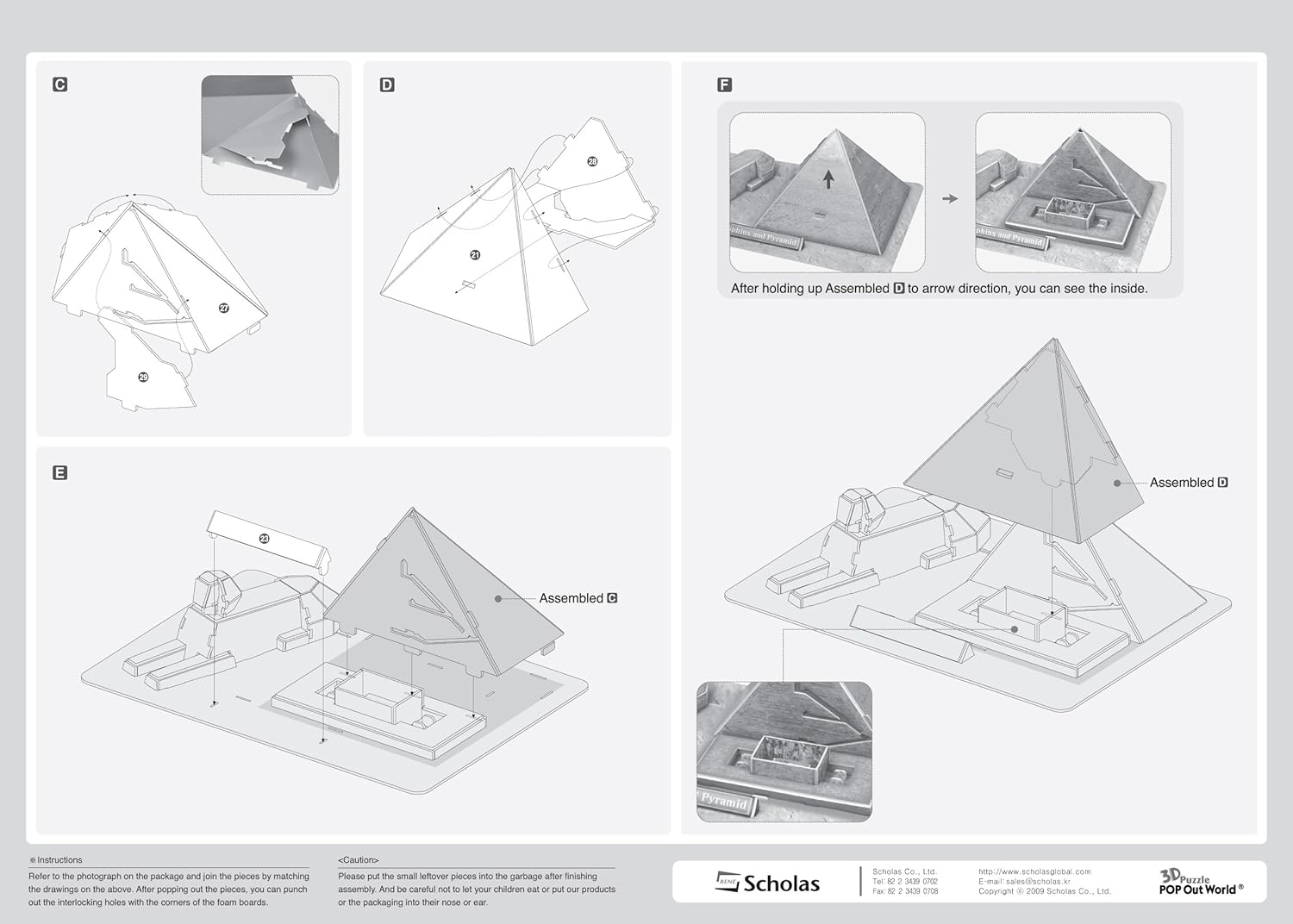 Pop Out World 3D Puzzle - World Architecture Series "Sphinx and Great Pyramid of Giza - Egypt"