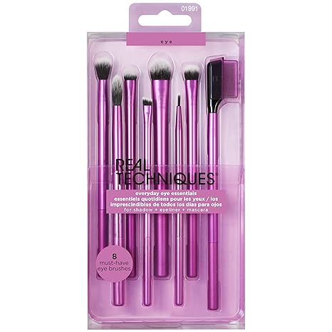 Real Techniques Everyday Eye Essentials Makeup Brush Set 8 Piece Set