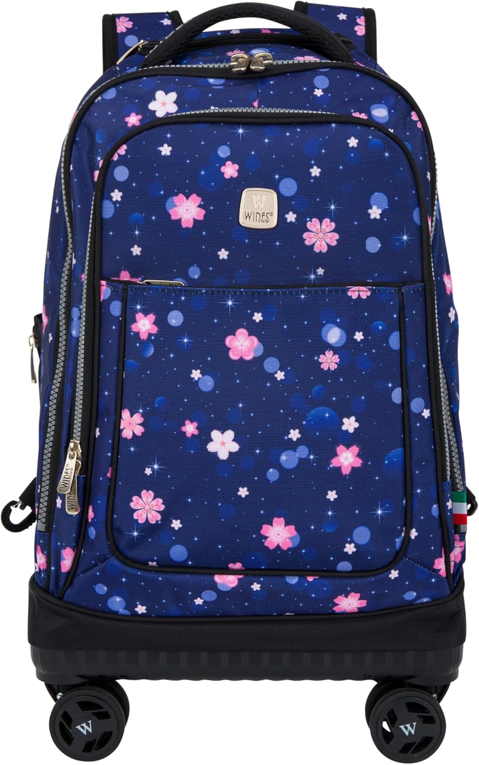 Navy Planet Wires Big Wheel School Bag Trolley Set of 3 - Lunch Bag & Pencil Case - W24567