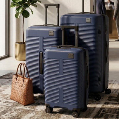 Pierre Cardin 3-Piece Hardshell Luggage Set – Lightweight, Expandable with 4 Silent Spinner Wheels & TSA Lock (Dark Blue)