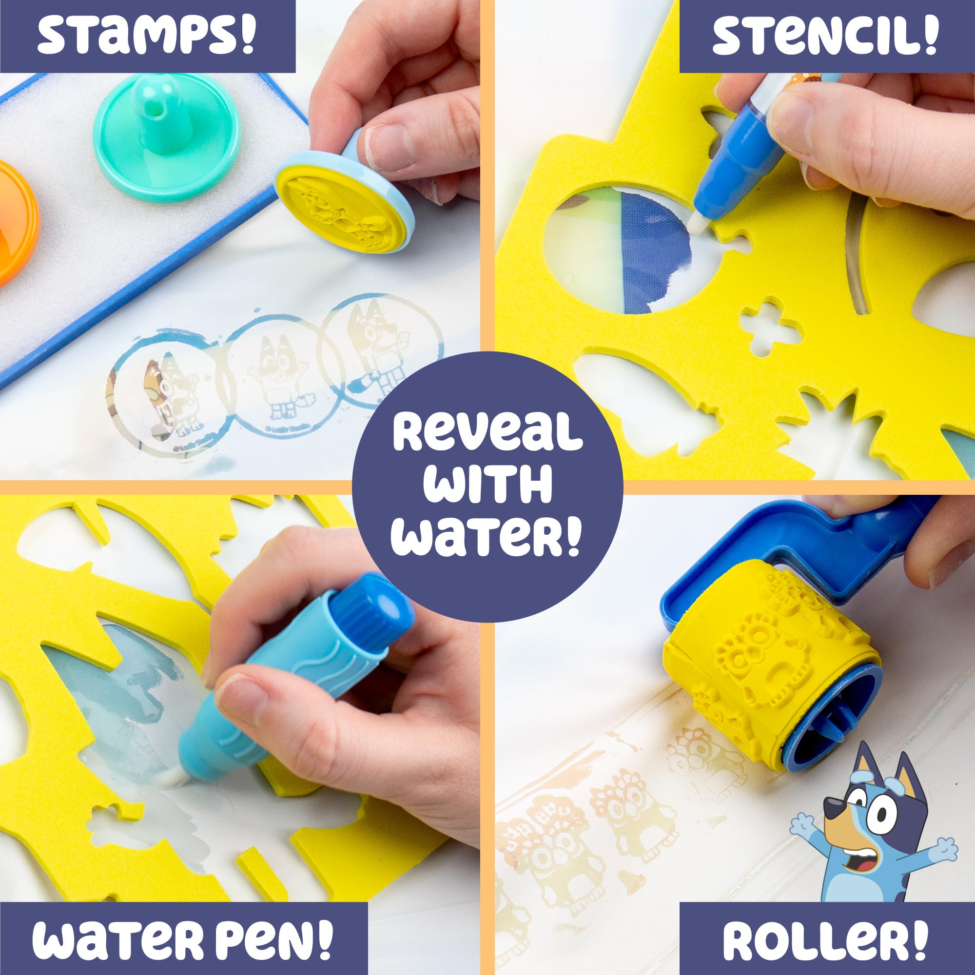 Official Bluey Water Drawing Mat, 39 x 27 Inches Extra Large Water Drawing Mat, Toddler Learning Toys, Fun Bluey Toys, Mess Free Painting Coloring Mat, Kids Toys, Bluey Playset, Toddler Sensory Toy