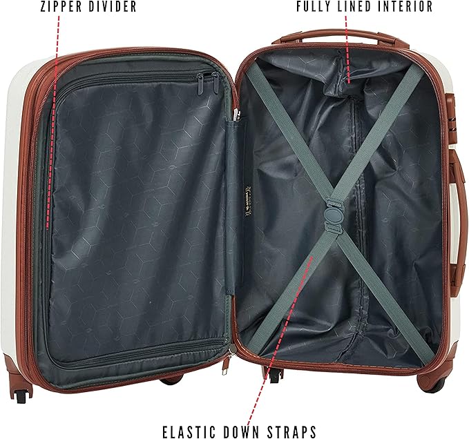 Sonada Hardside Luggage Set of 3 Expandable ABS-PC Material With Double Zipper, ANTI Theft Lock (Set of 3, Champagne)