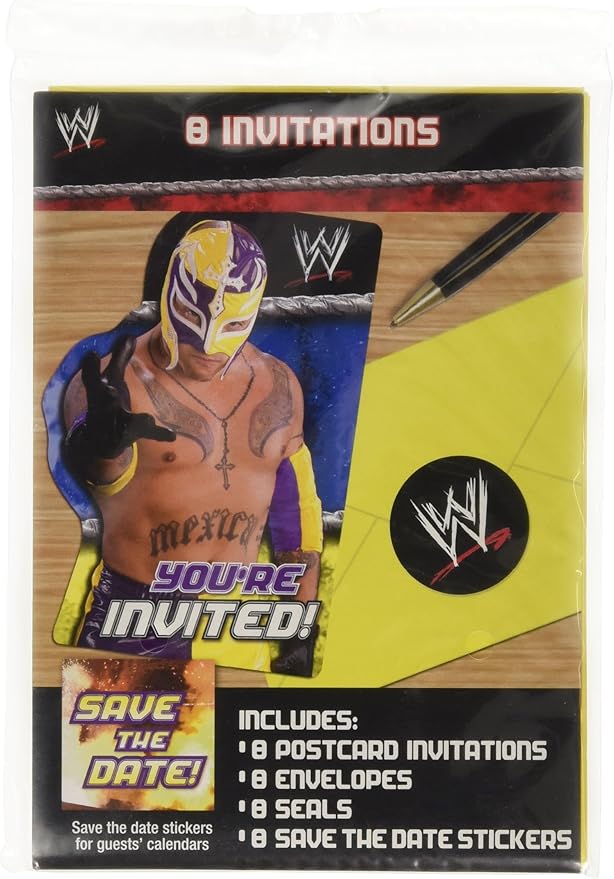 Amscan WWE 8-Invitations and Envelopes