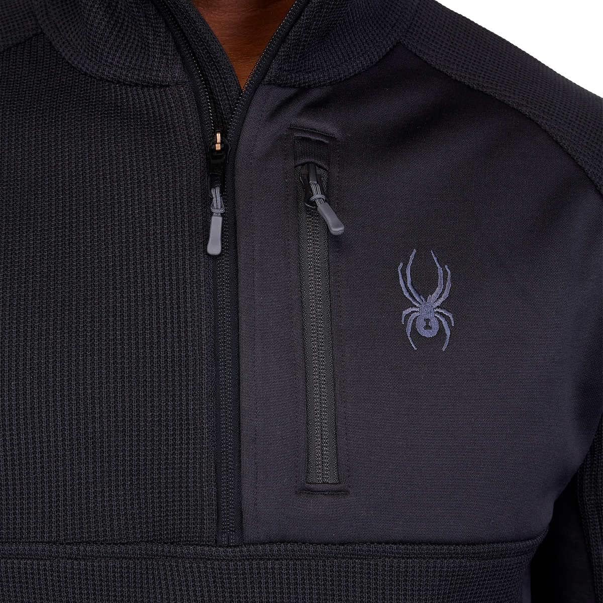 SIZE: M - Spyder Men's Gait Half zip jacket, Black.