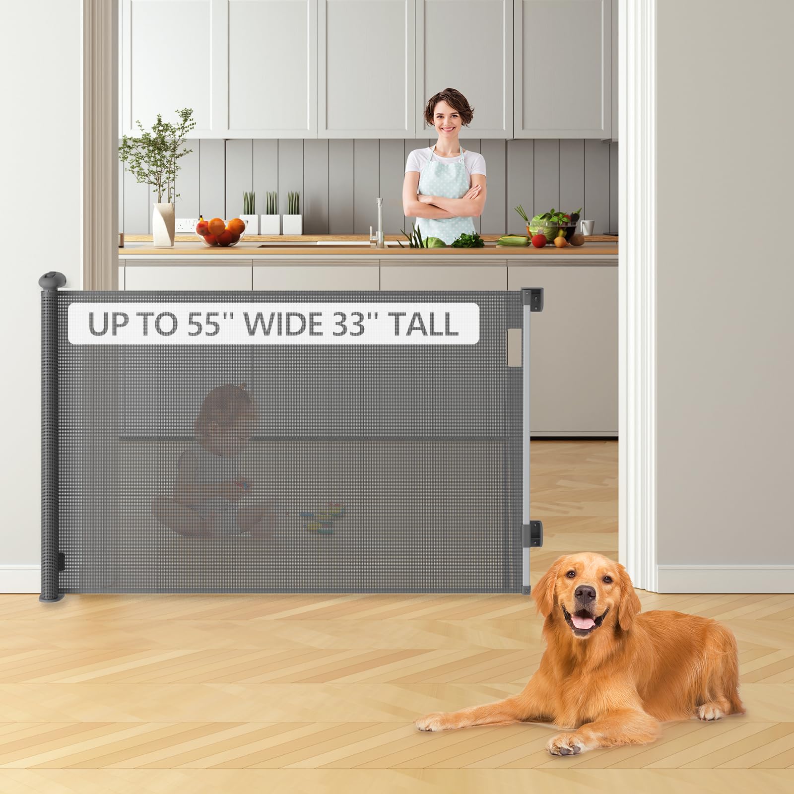 Bulubaky Retractable Baby Gates Dog Gates