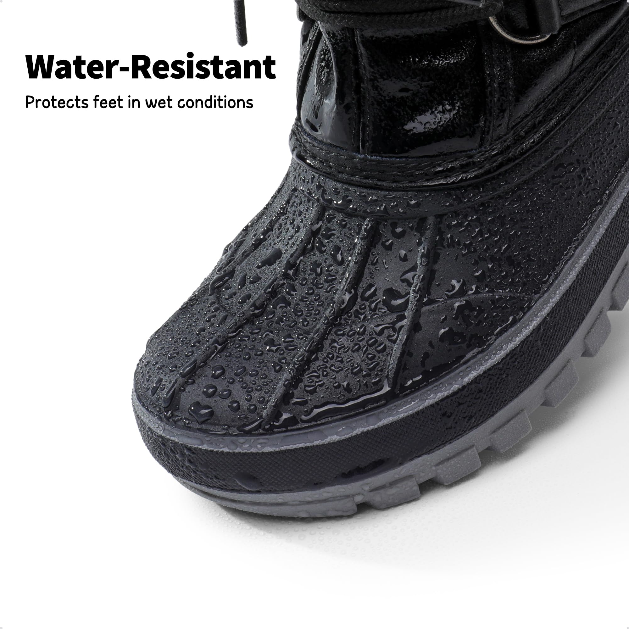 SIZE: 27 - DREAM PAIRS Toddler Forester Black Ankle Winter Snow Boots for kids