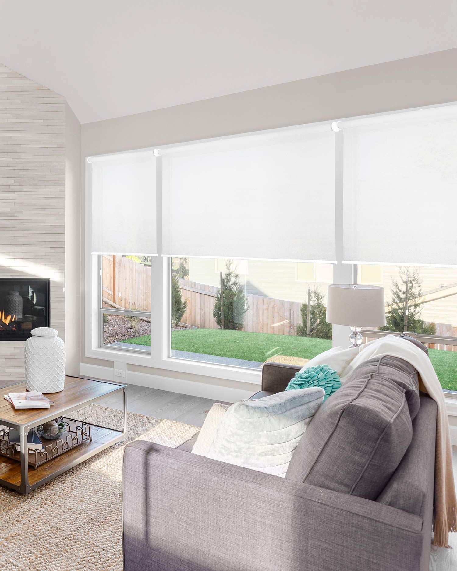 CHICOLOGY Roller Window Shades, Urban White (Light Filtering), 142 cm (W) x 182 cm (H)