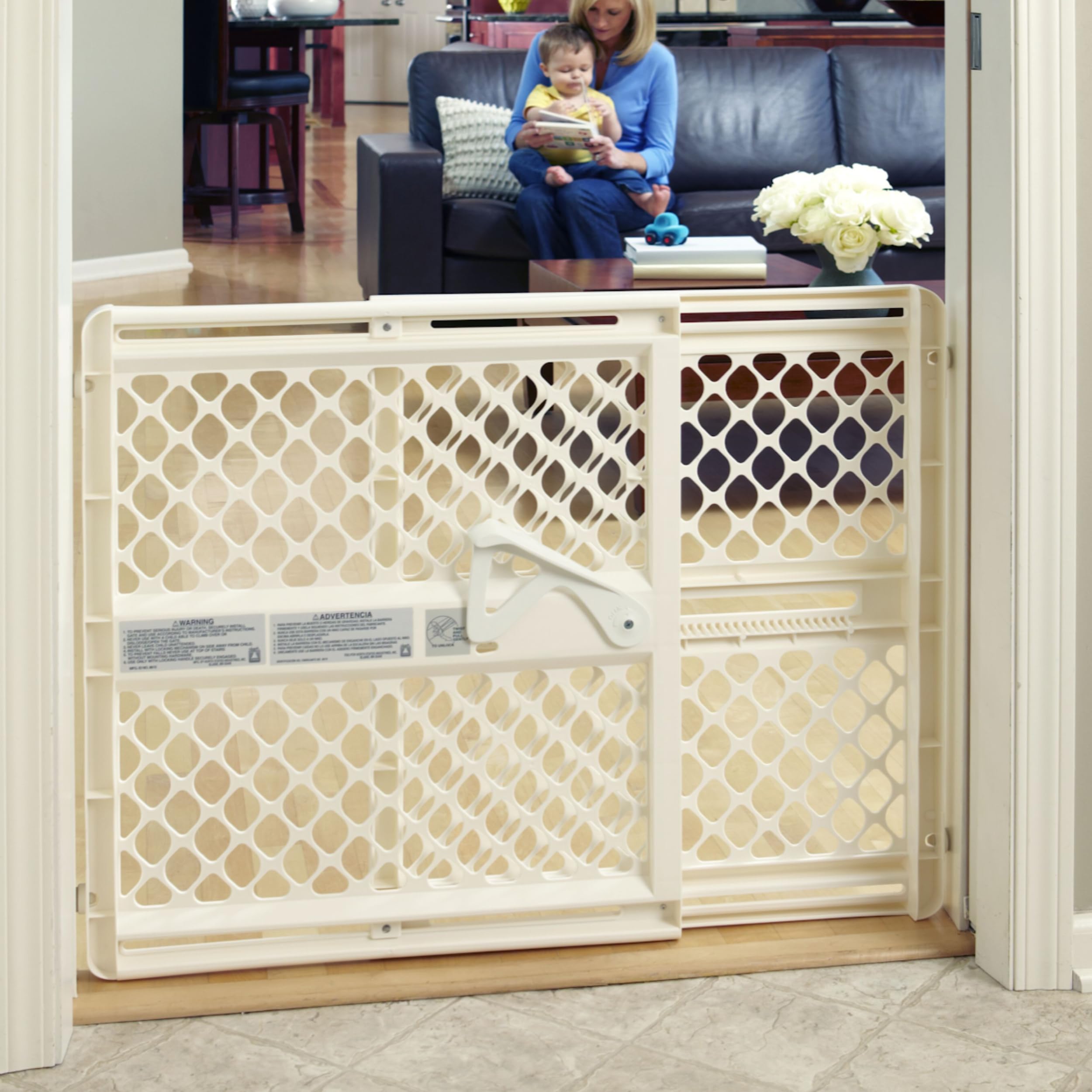 Toddleroo by North States Supergate Ergo Child Gate, Baby Gate for Stairs and Doorways.