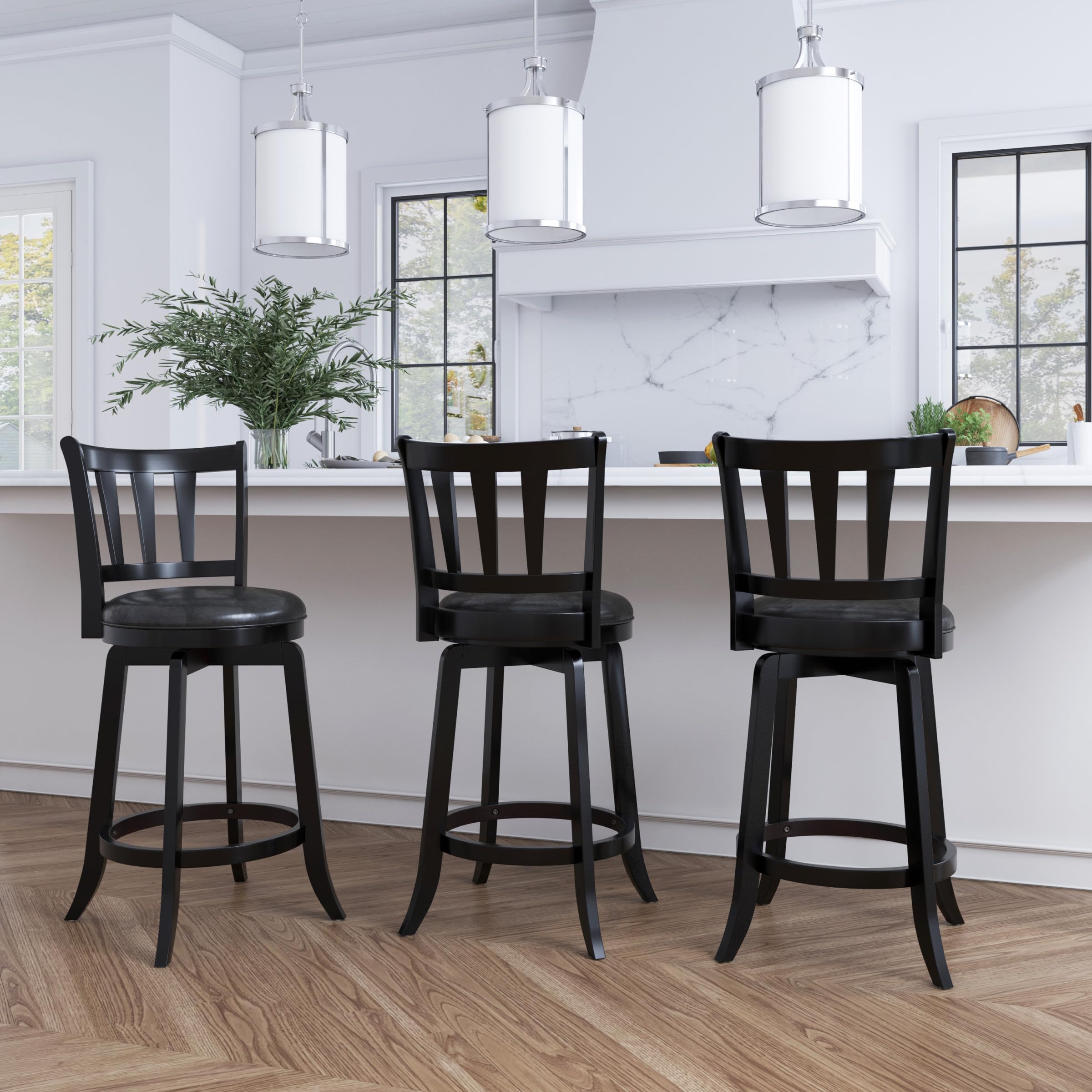 كرسي دوار من هيلسديل فرنتشر، بريسك آيل، بارتفاع الطاولة، أسود