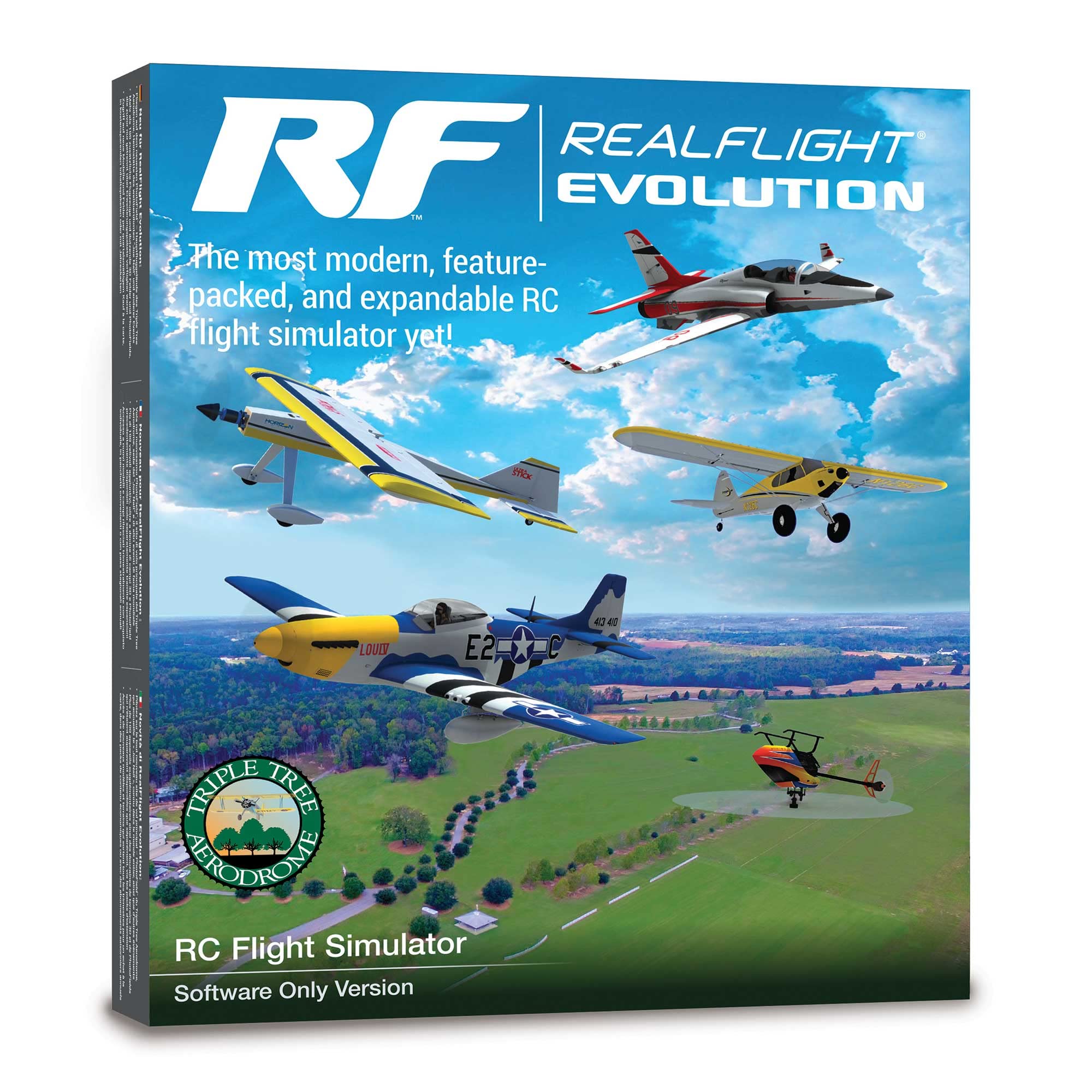 برنامج محاكاة الطيران RealFlight Evolution RC فقط، محاكيات RFL2001 الجوية/المروحية متوافقة مع سماعات الواقع الافتراضي، خيارات اللعب الجماعي عبر الإنترنت
