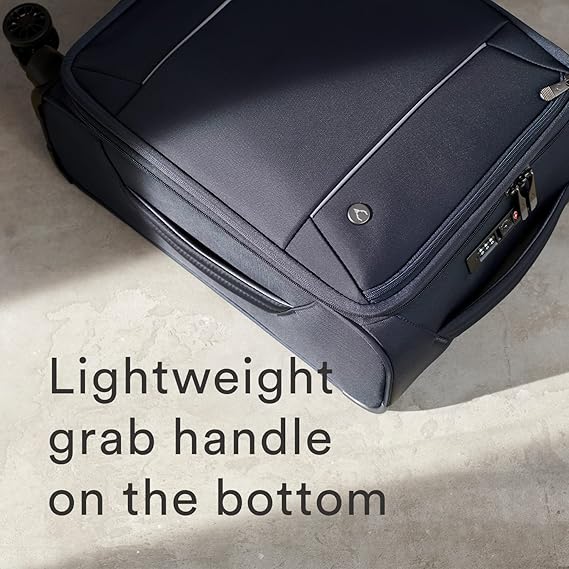 ANTLER - Set of 3 Suitcases - Brixham Luggage - Navy Cabin, Medium & Large Suitcase - Strenght Lightweight Suitcase for Travel & Holidays - Luggage with Expandable Zip, Pockets - TSA Approved Locks