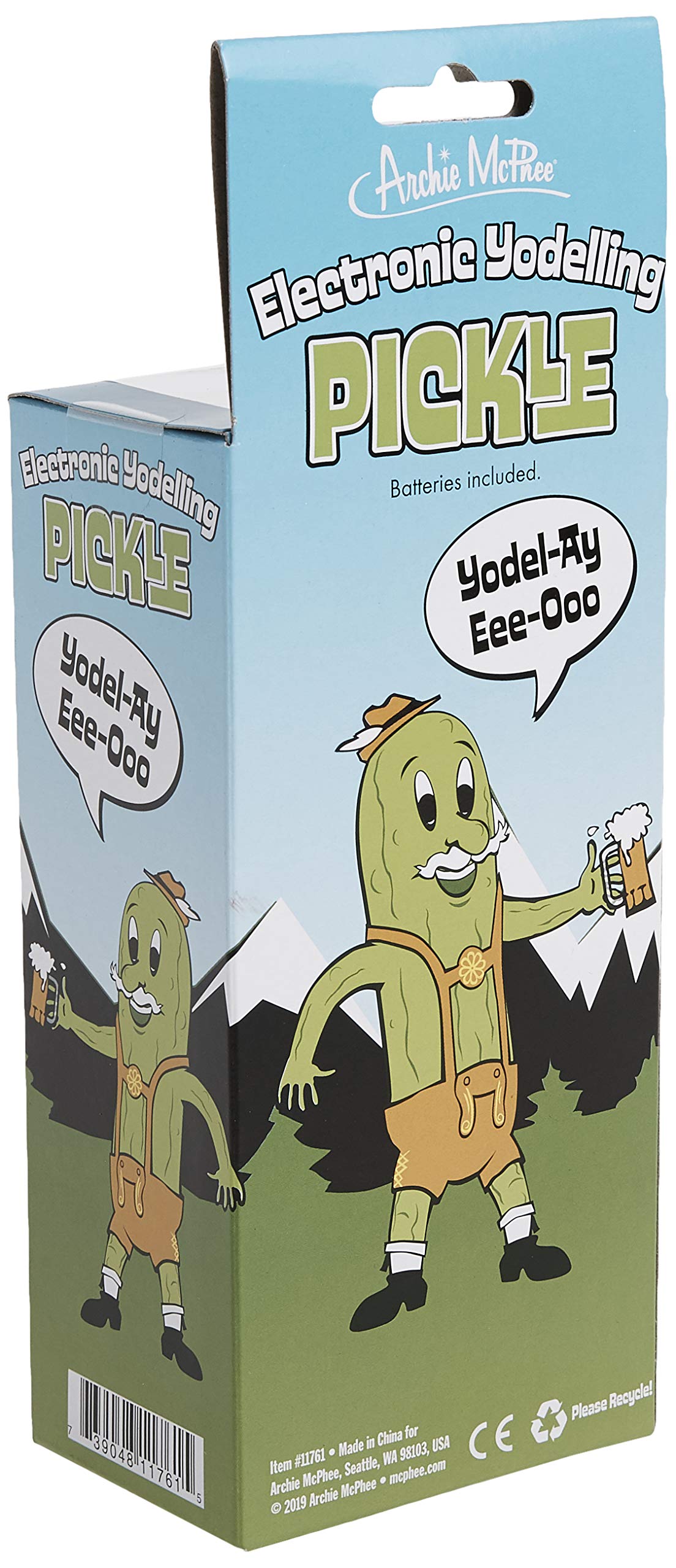 Archie McPhee Yodeling Pickle: A Musical Toy, Fun for All Ages, Great Gift, Hours of Mindless Entertainment, Multi-colored-OB