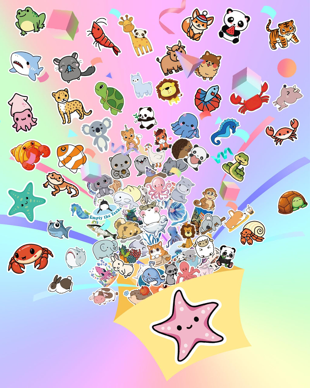 Benresive 300 Pcs Cute Animal Stickers for Kids, Water Bottle Stickers for Kids Waterproof, Vinyl Laptop Kids Stickers Pack, Kids Classroom Prizes for Elementary Students