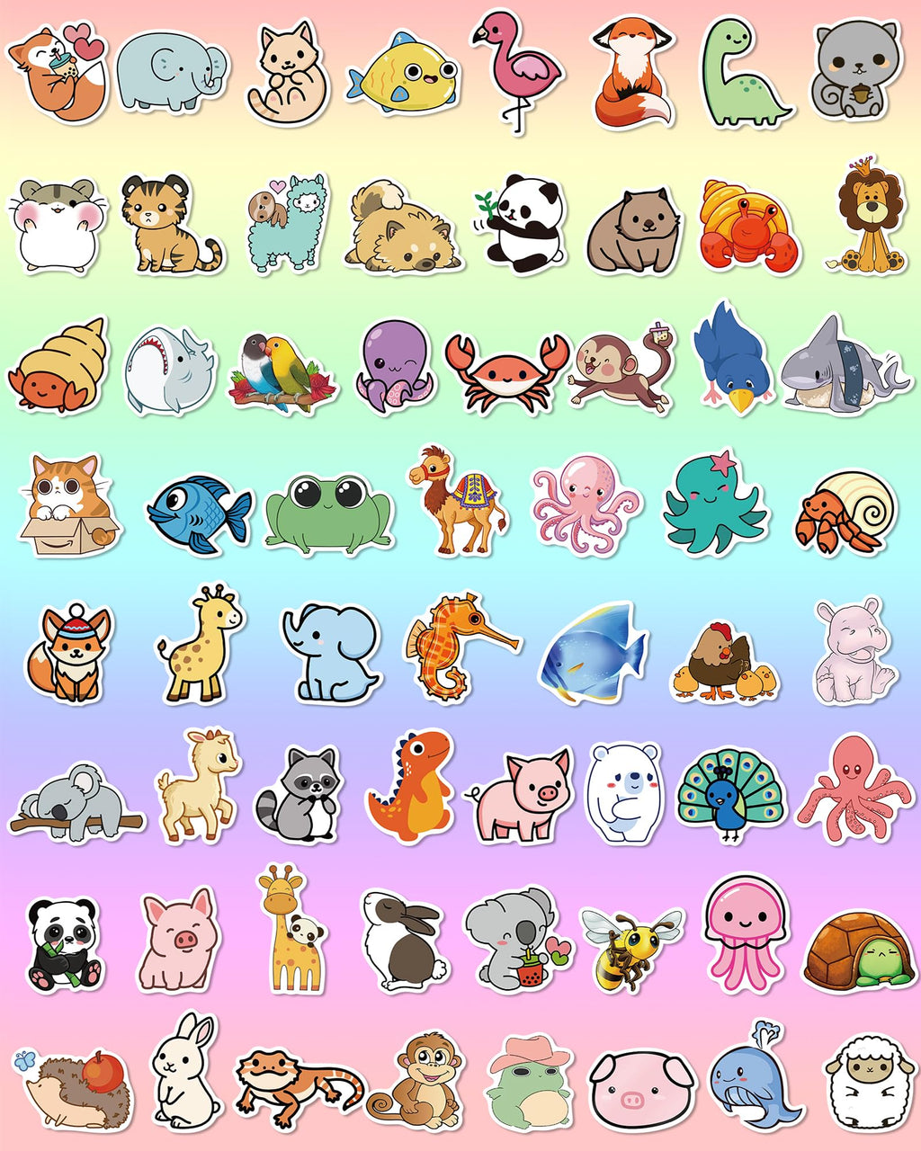 Benresive 300 Pcs Cute Animal Stickers for Kids, Water Bottle Stickers for Kids Waterproof, Vinyl Laptop Kids Stickers Pack, Kids Classroom Prizes for Elementary Students