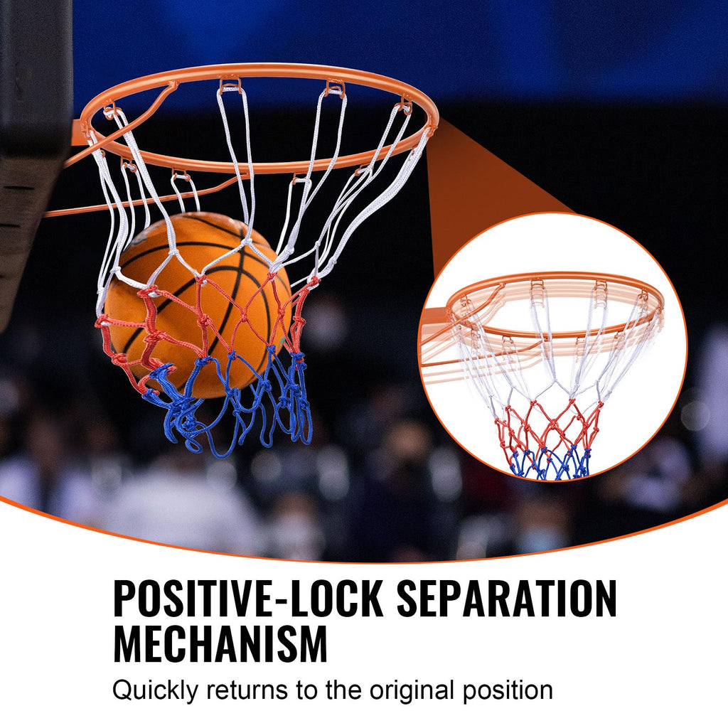 VEVOR Heavy Duty Q235 Basketball Flex Rim Goal Replacement with Net, Standard 45 cm