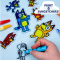 Bluey Window Art Suncatchers Kit for Kids to Paint, Great at-Home Craft Activity or Birthday Party Idea, Toys for Ages 3, 4, 5, 6